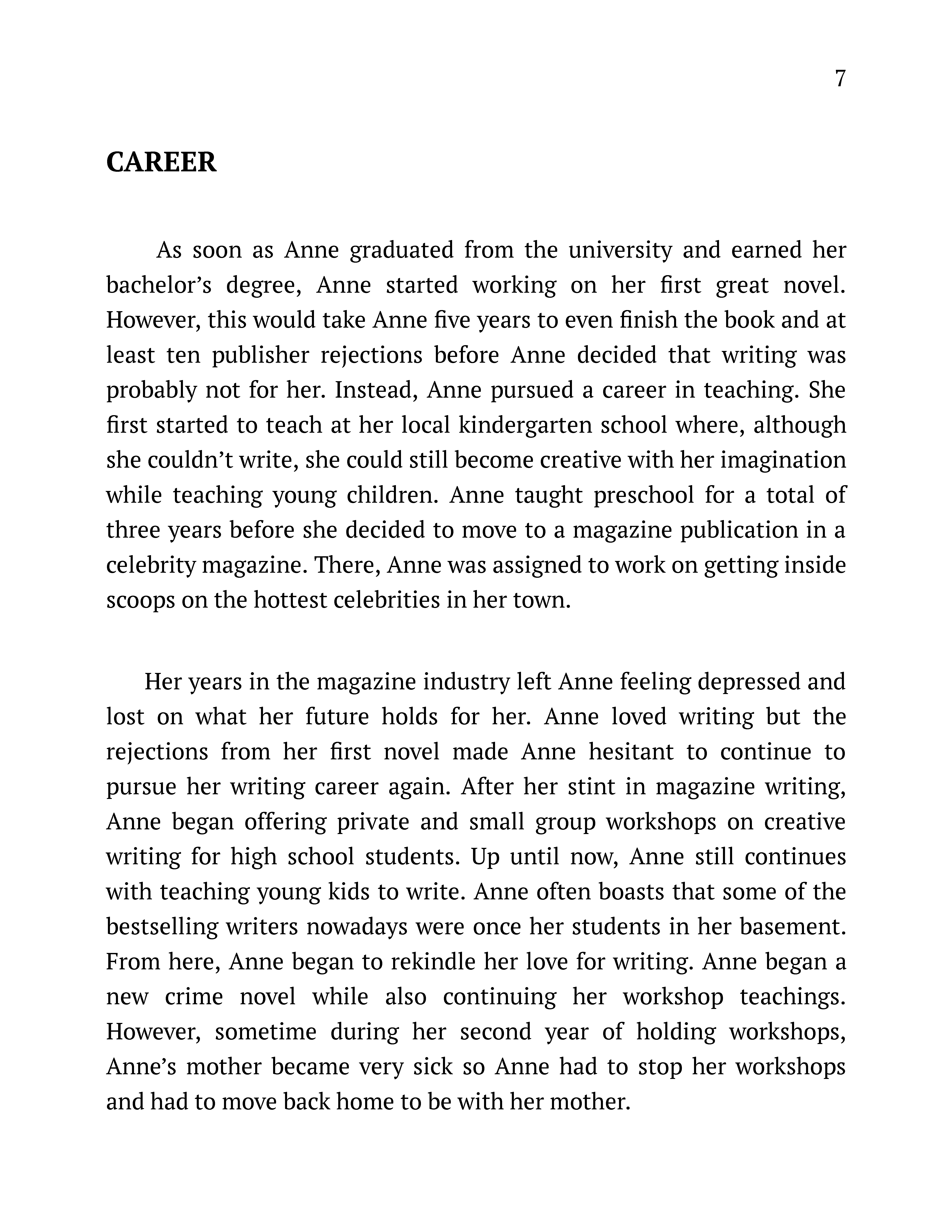Biography Template Google Docs Word Apple Pages Template