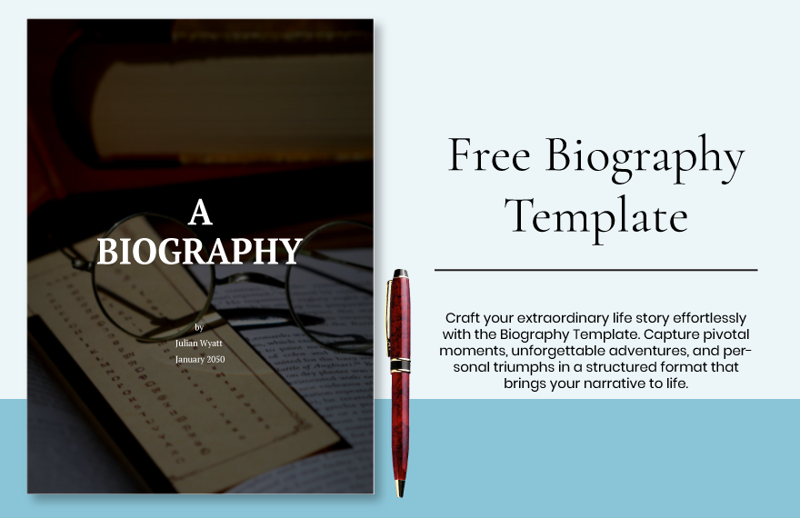 Free Biography Template in Word, Google Docs, Apple Pages