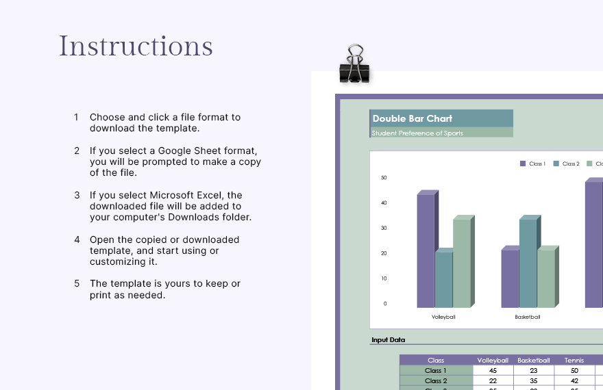 Double Bar Chart - Google Sheets, Excel | Template.net