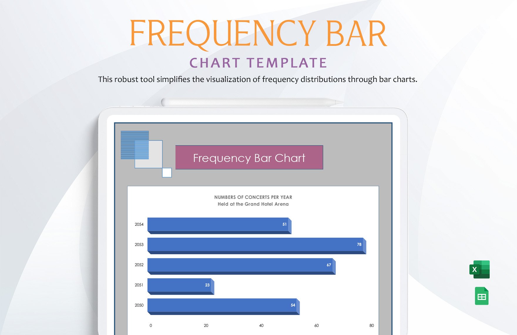 Frequency Bar Chart Template in Excel, Google Sheets
