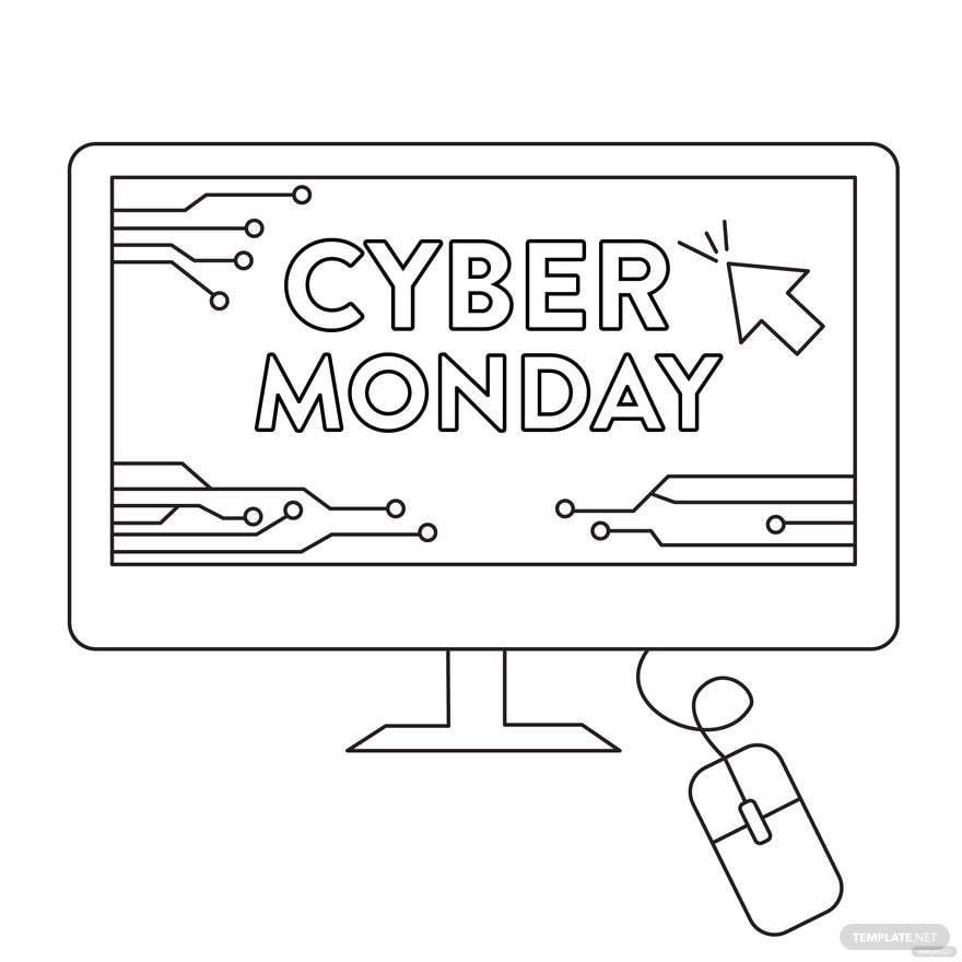 Cyber Monday Drawing Vector