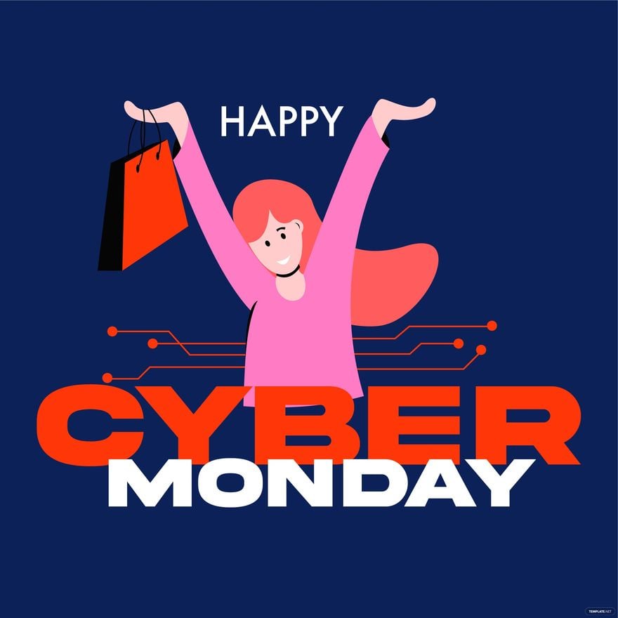 Free Happy Cyber Monday Vector in Illustrator, PSD, EPS, SVG, JPG, PNG