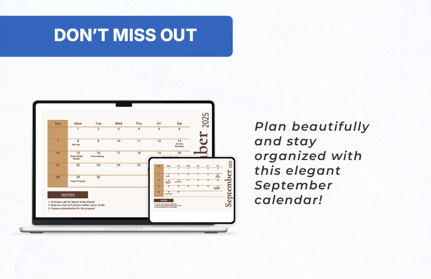 Fancy September 2025 Calendar
