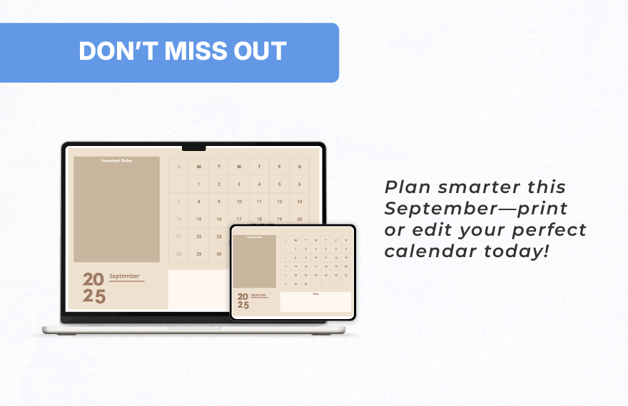 Blank September 2023 Calendar Template