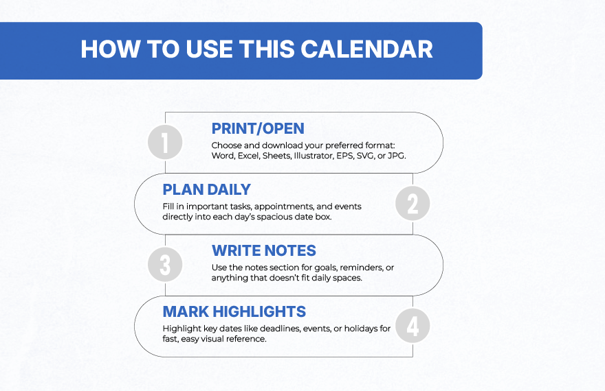 Blue September 2025 Calendar Template