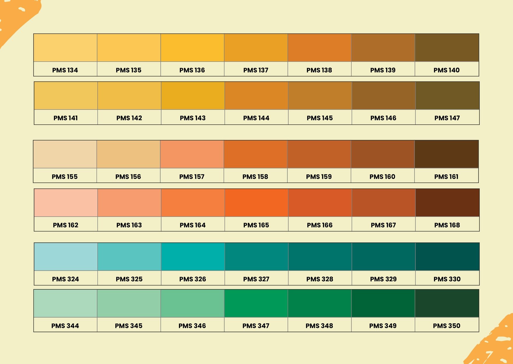 Pantone Matching System Color Chart