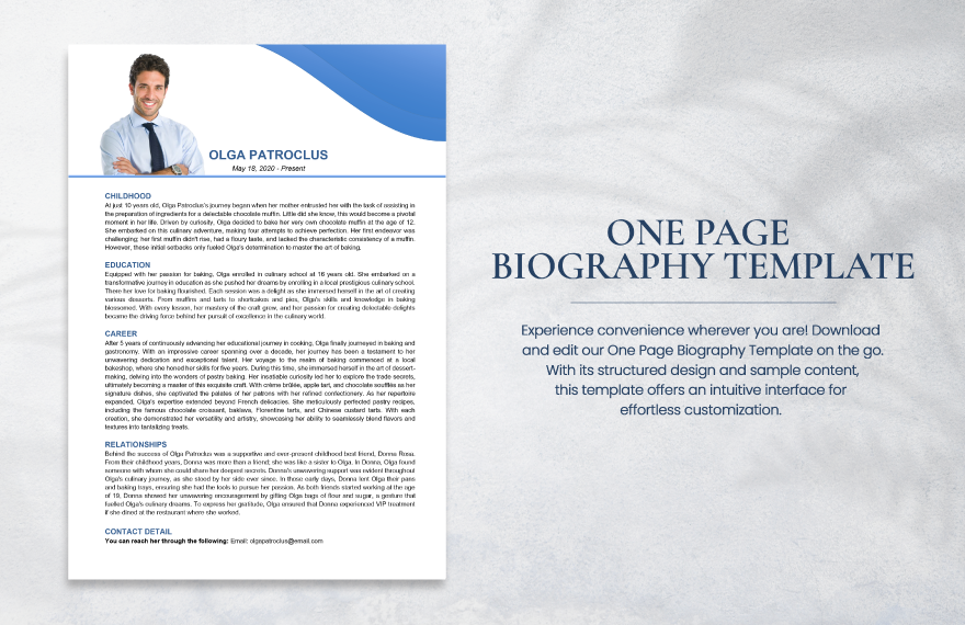 One Page Biography