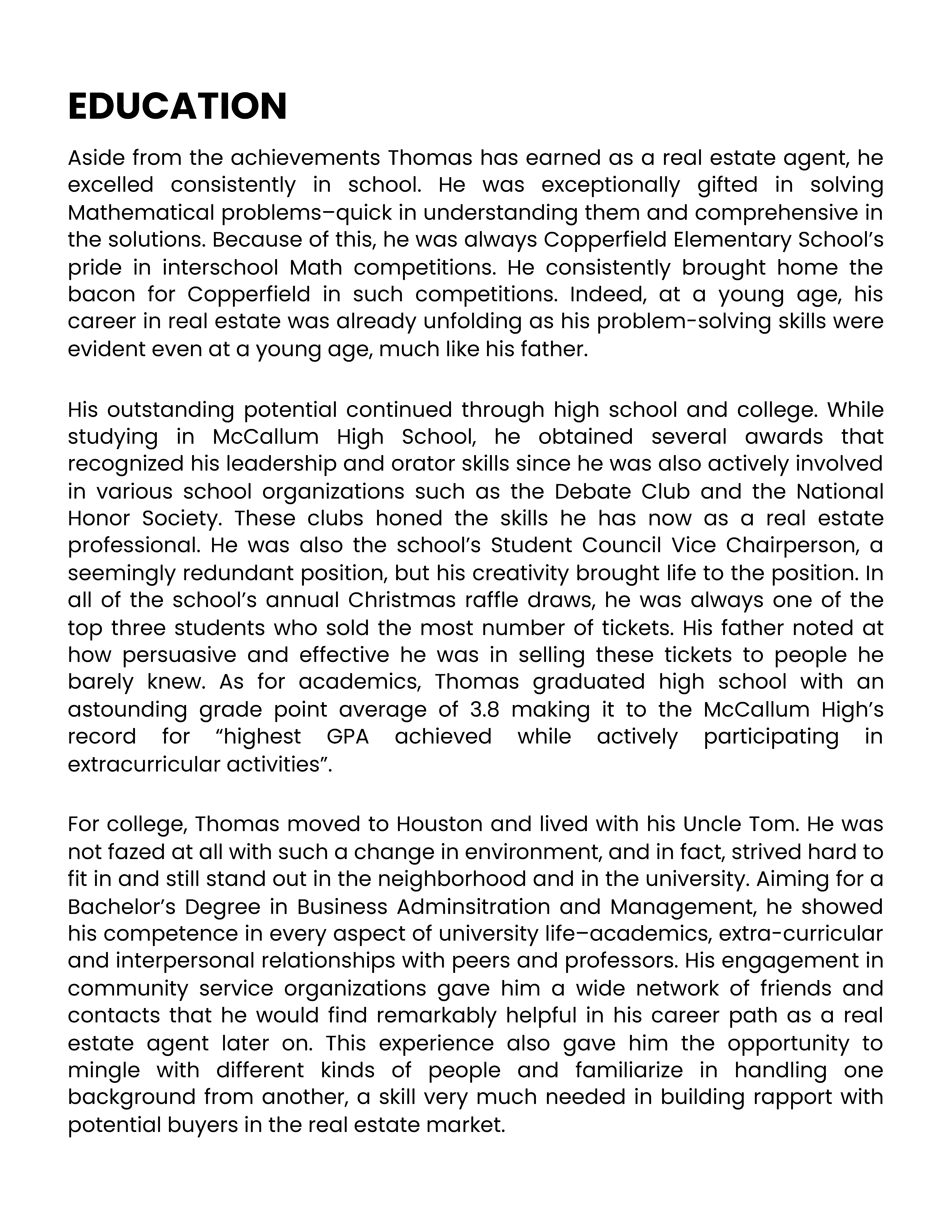 Free Real Estate Agent Biography Template to Edit Online