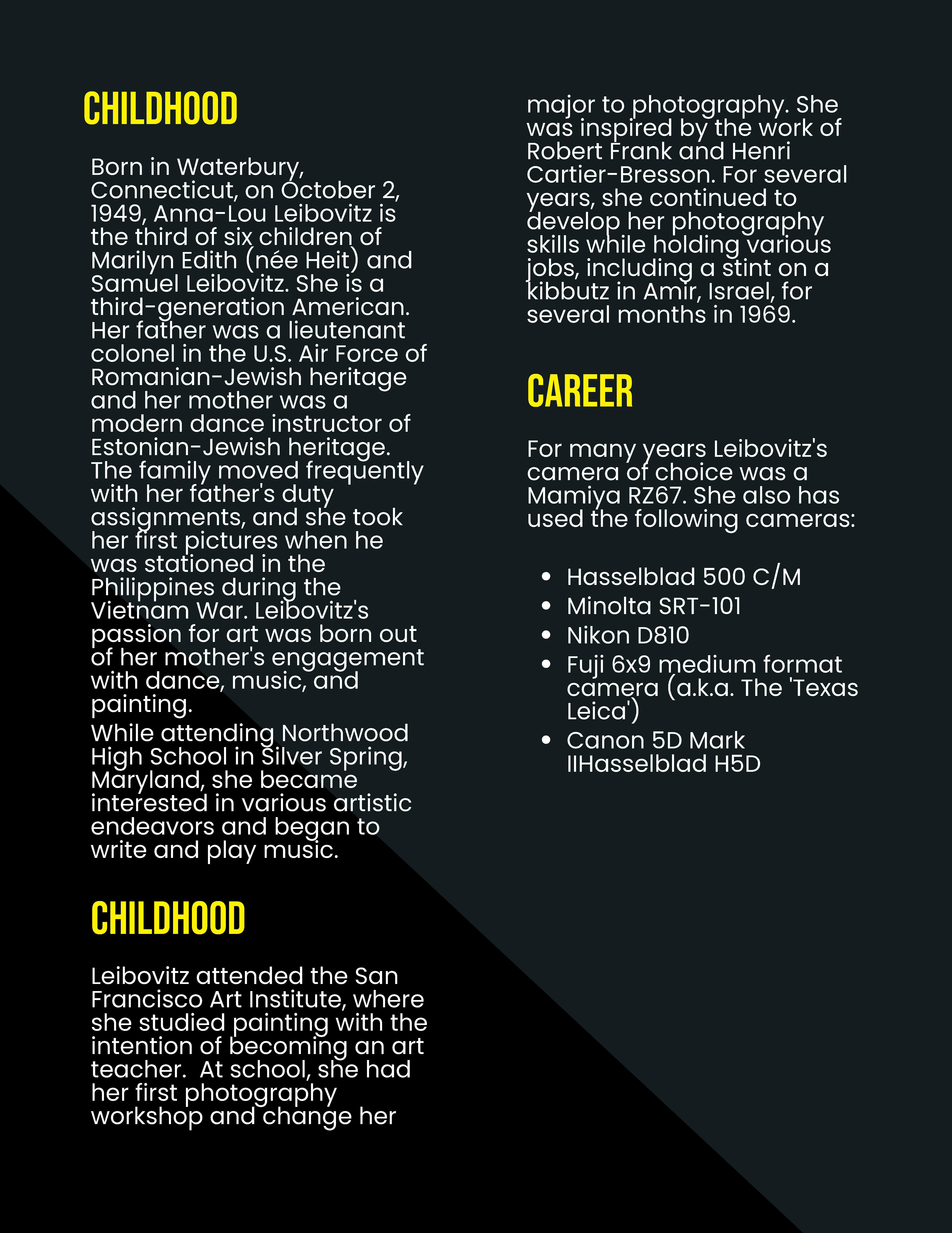 Free Photography Biography Template to Edit Online