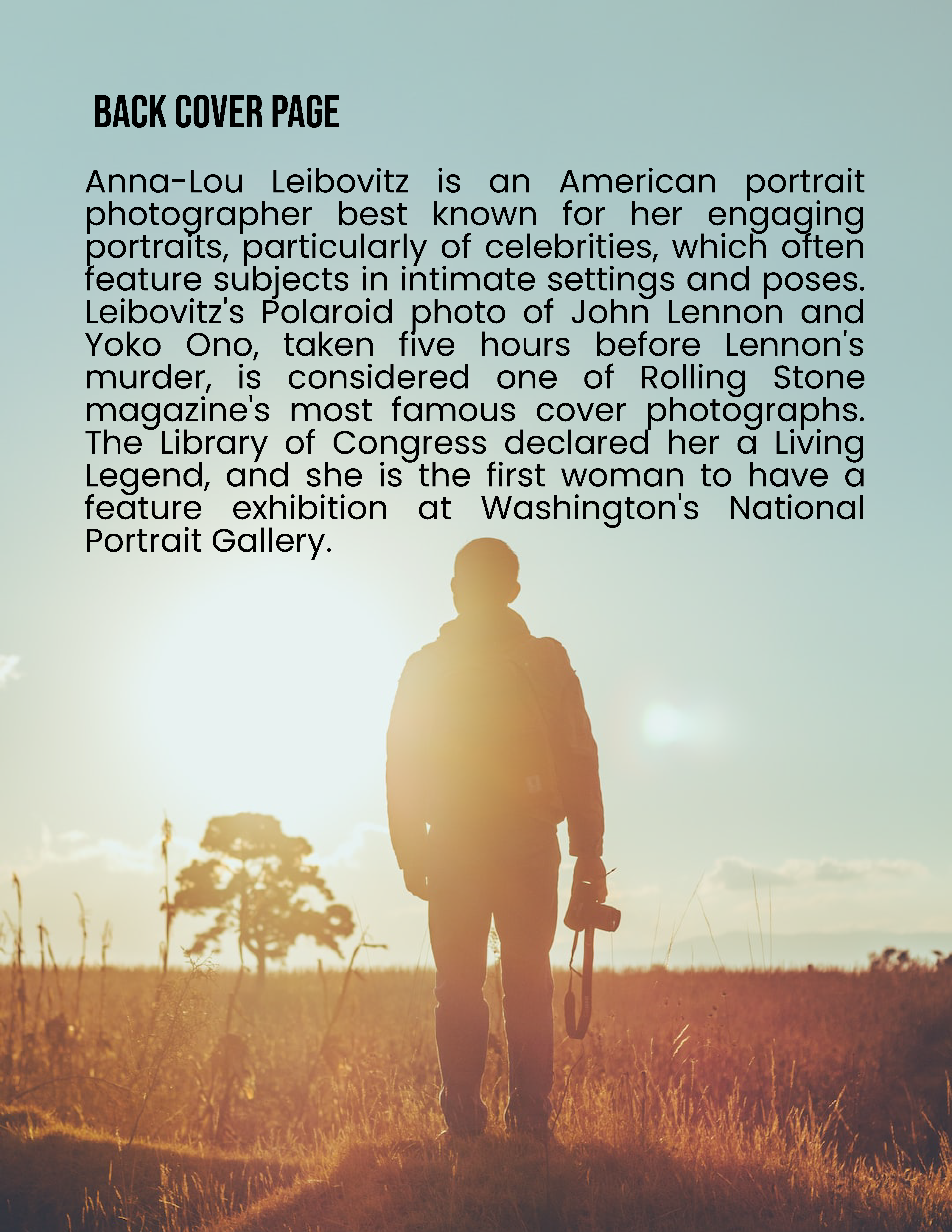 Free Photography Biography Template to Edit Online