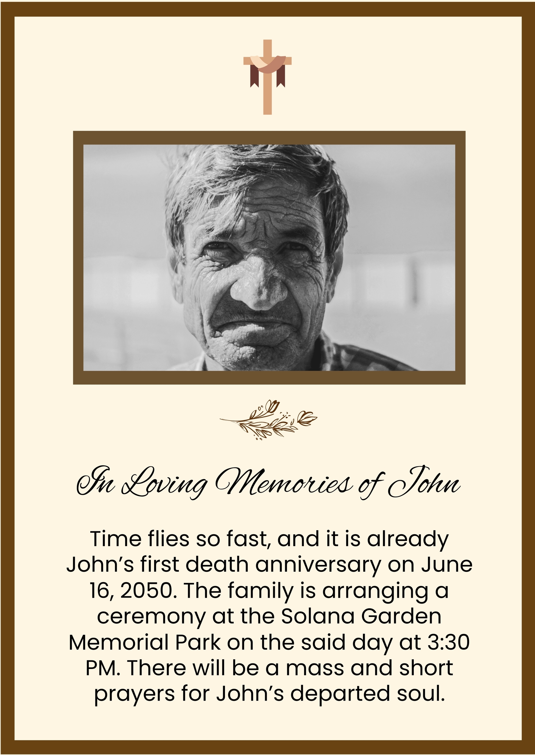 Death Anniversary Announcement in Word, Google Docs, Illustrator, PSD, Apple Pages, Publisher