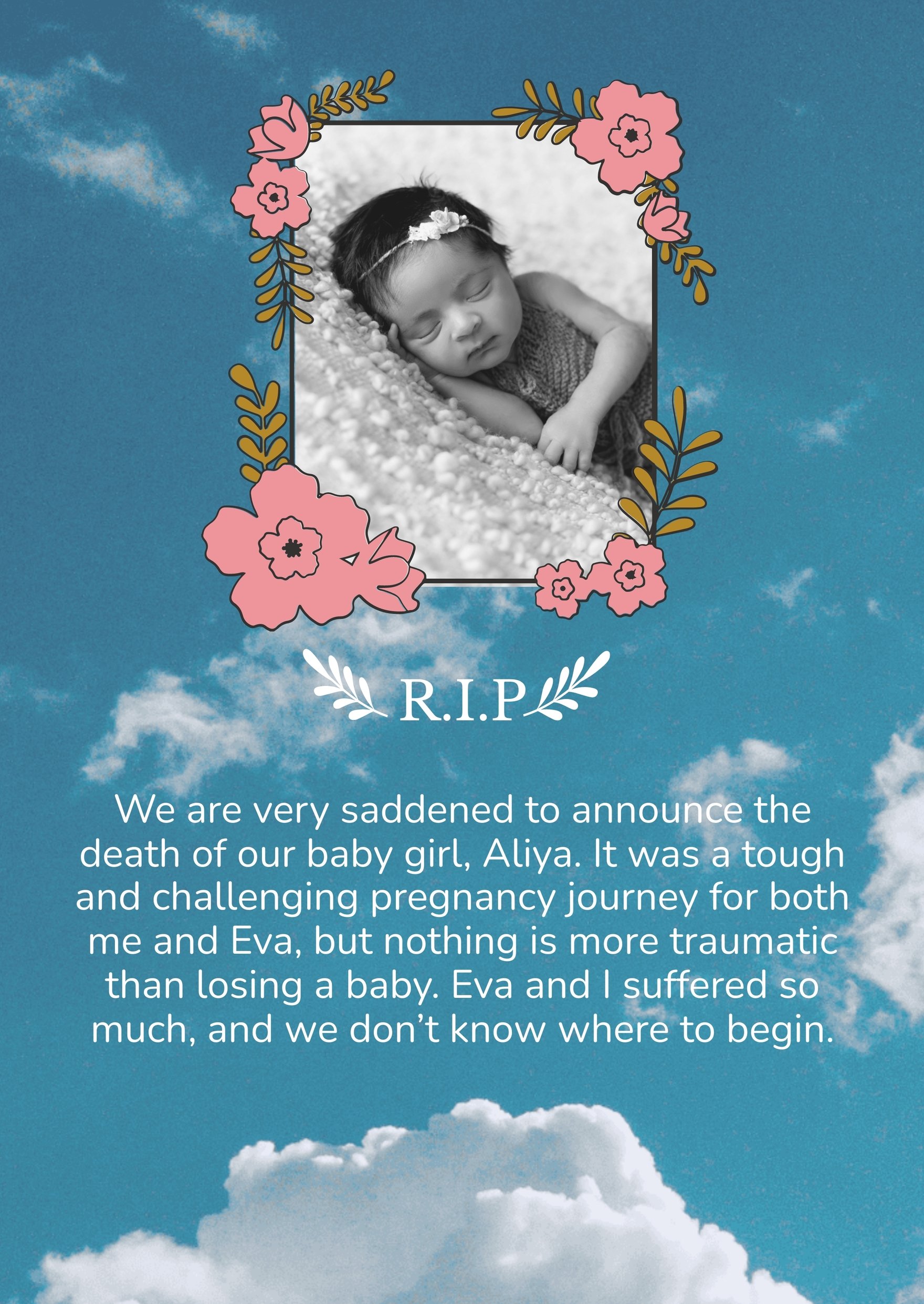 Baby Death Announcement