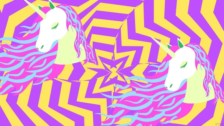 Free Trippy Unicorn Background in Illustrator, EPS, SVG, JPG, PNG
