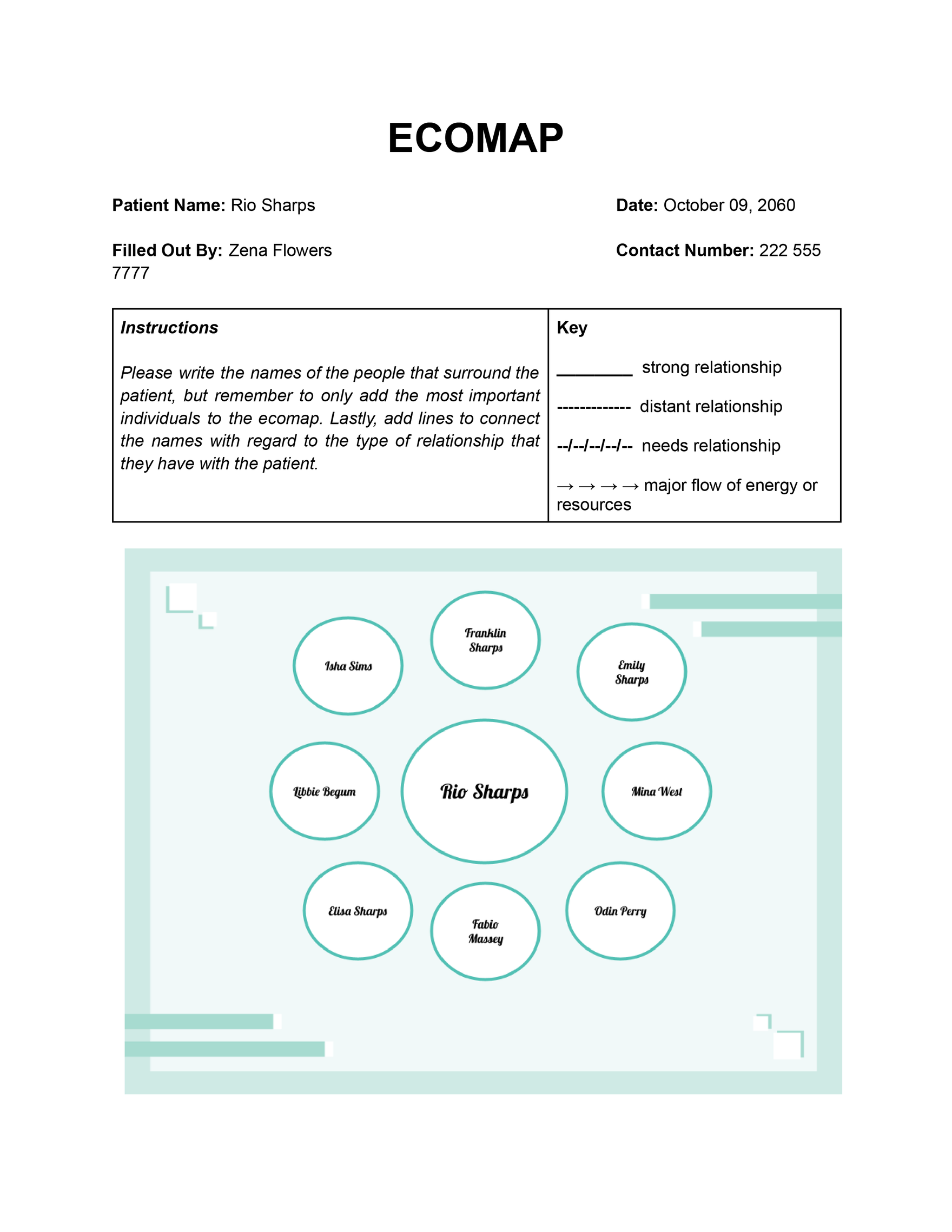 Blank Ecomap Template