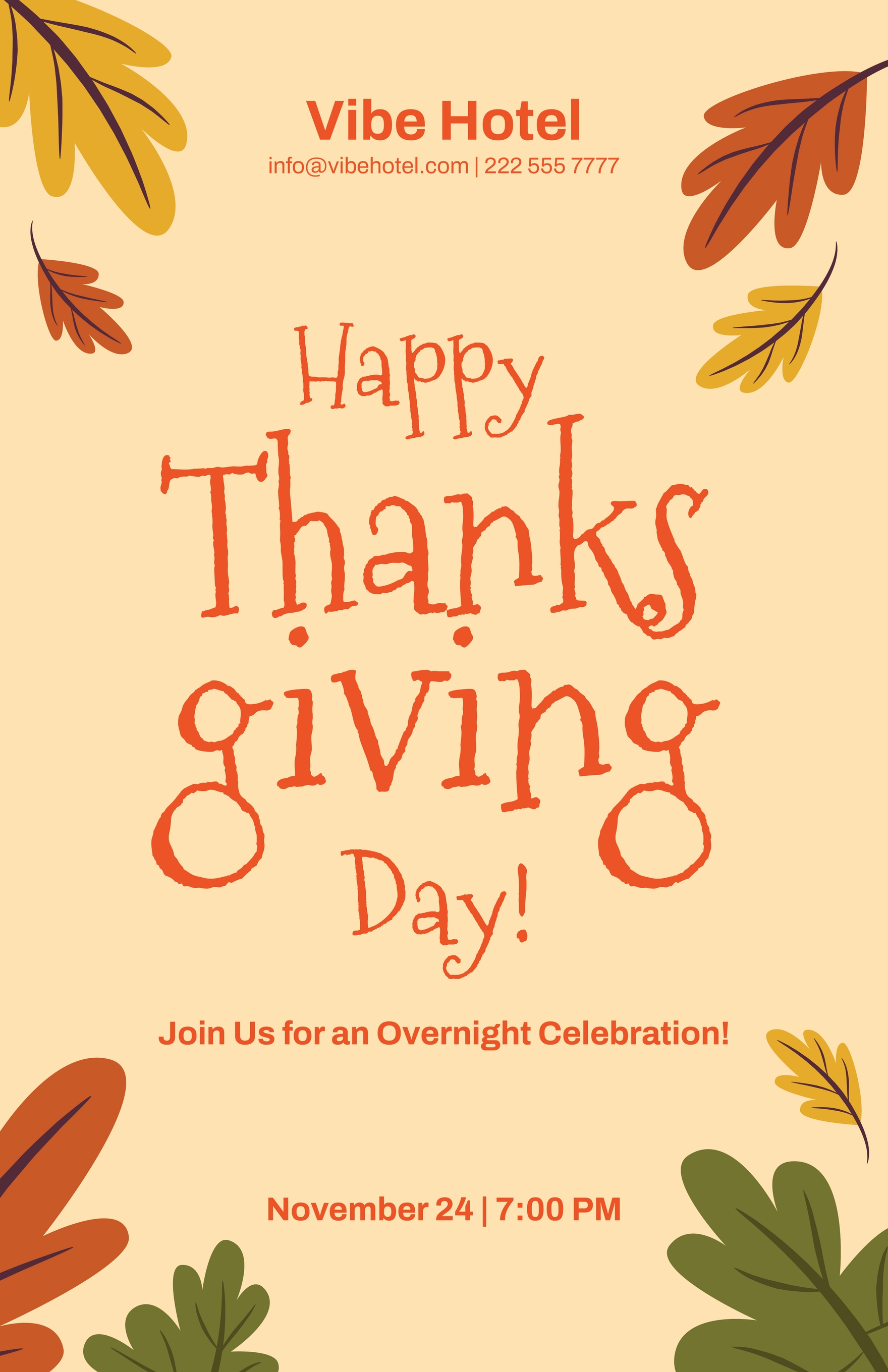 Happy Thanksgiving Day Poster in EPS, Illustrator, JPG, PSD, PNG, SVG, Word, Publisher, Google Docs, Pages - Download | Template.net