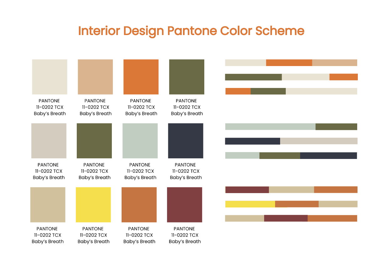 Pantone Color Scheme Color Chart Template