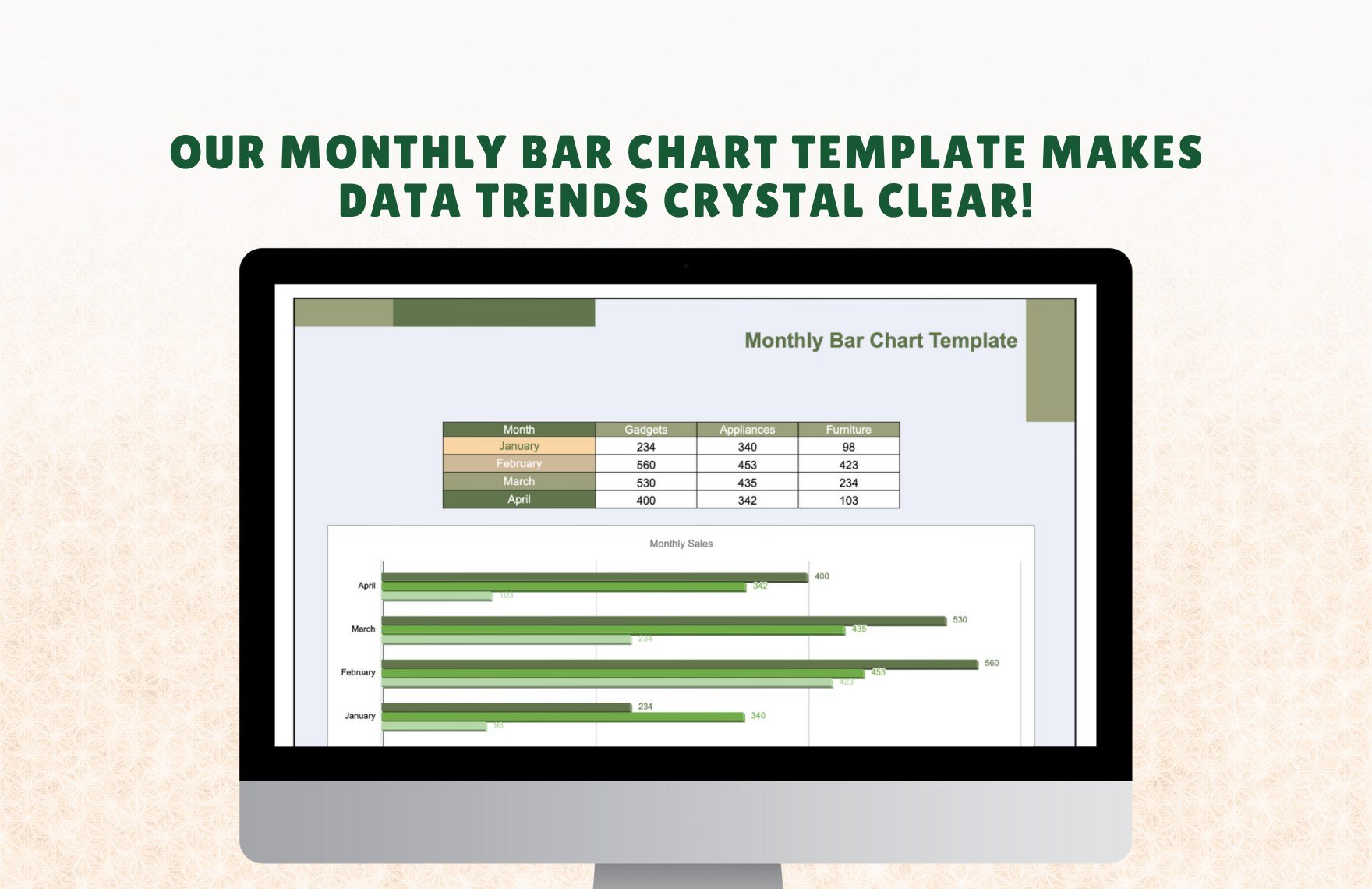 Monthly Bar Chart Template