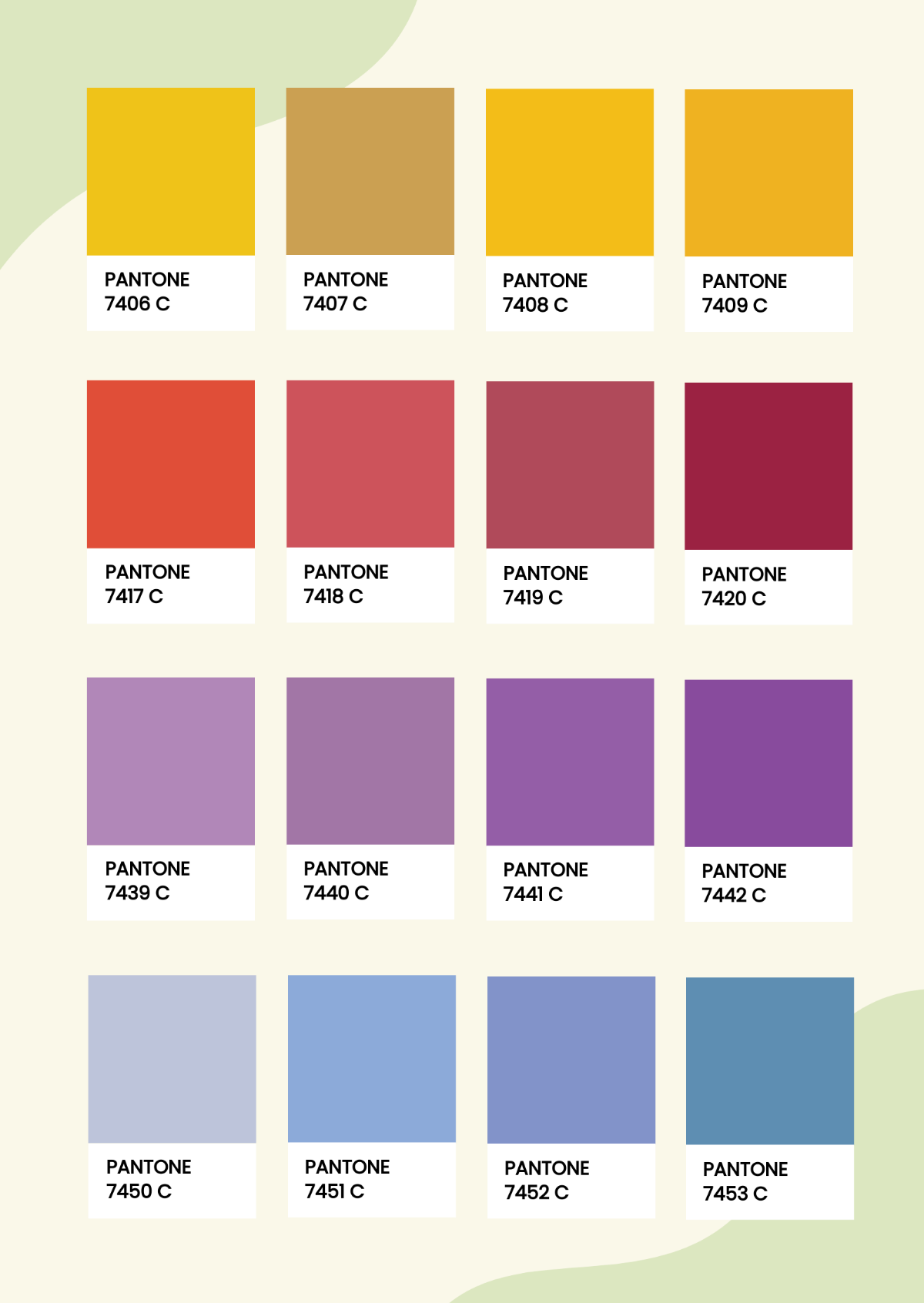 Pantone Coated Color Chart Template