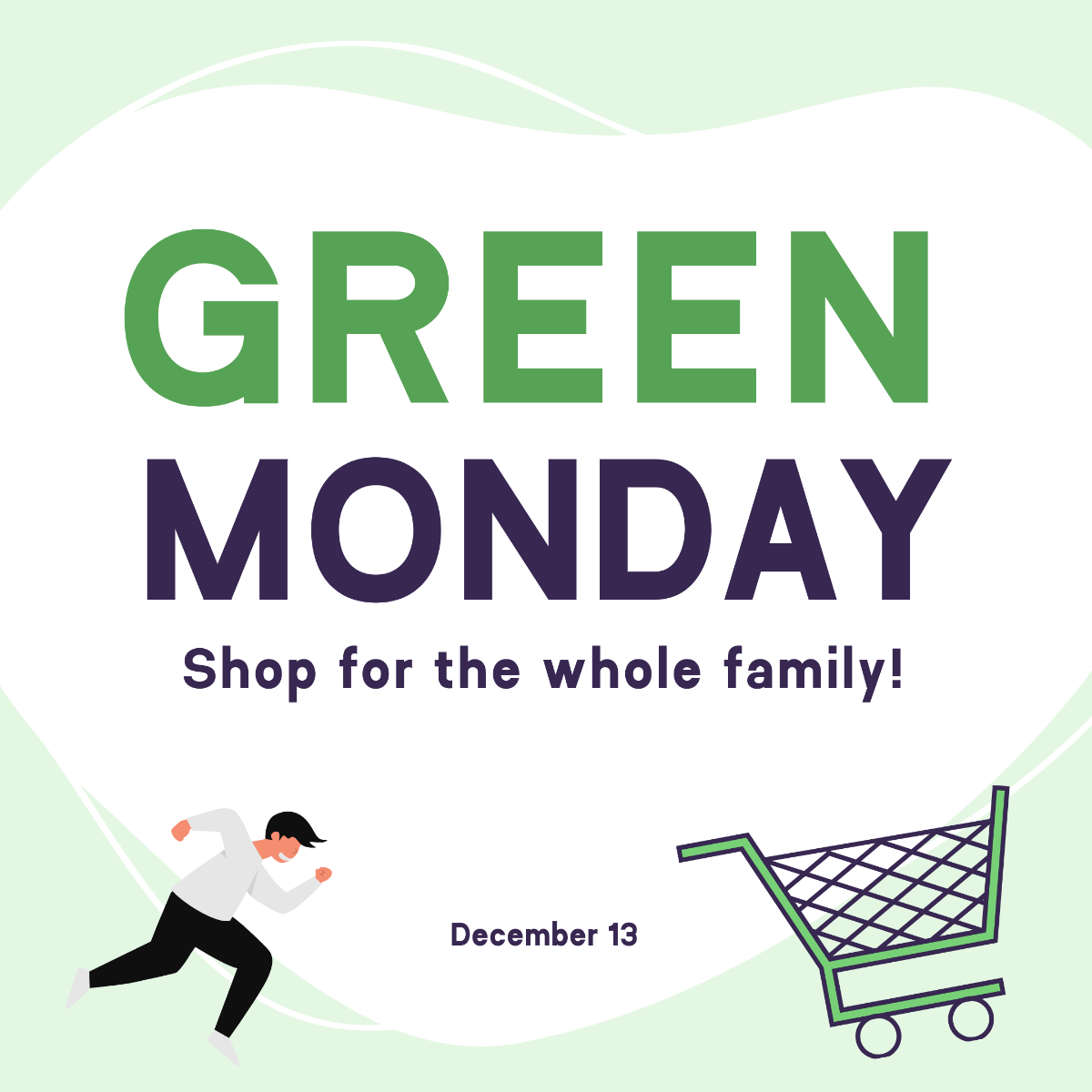 Free Green Monday FB Post Template