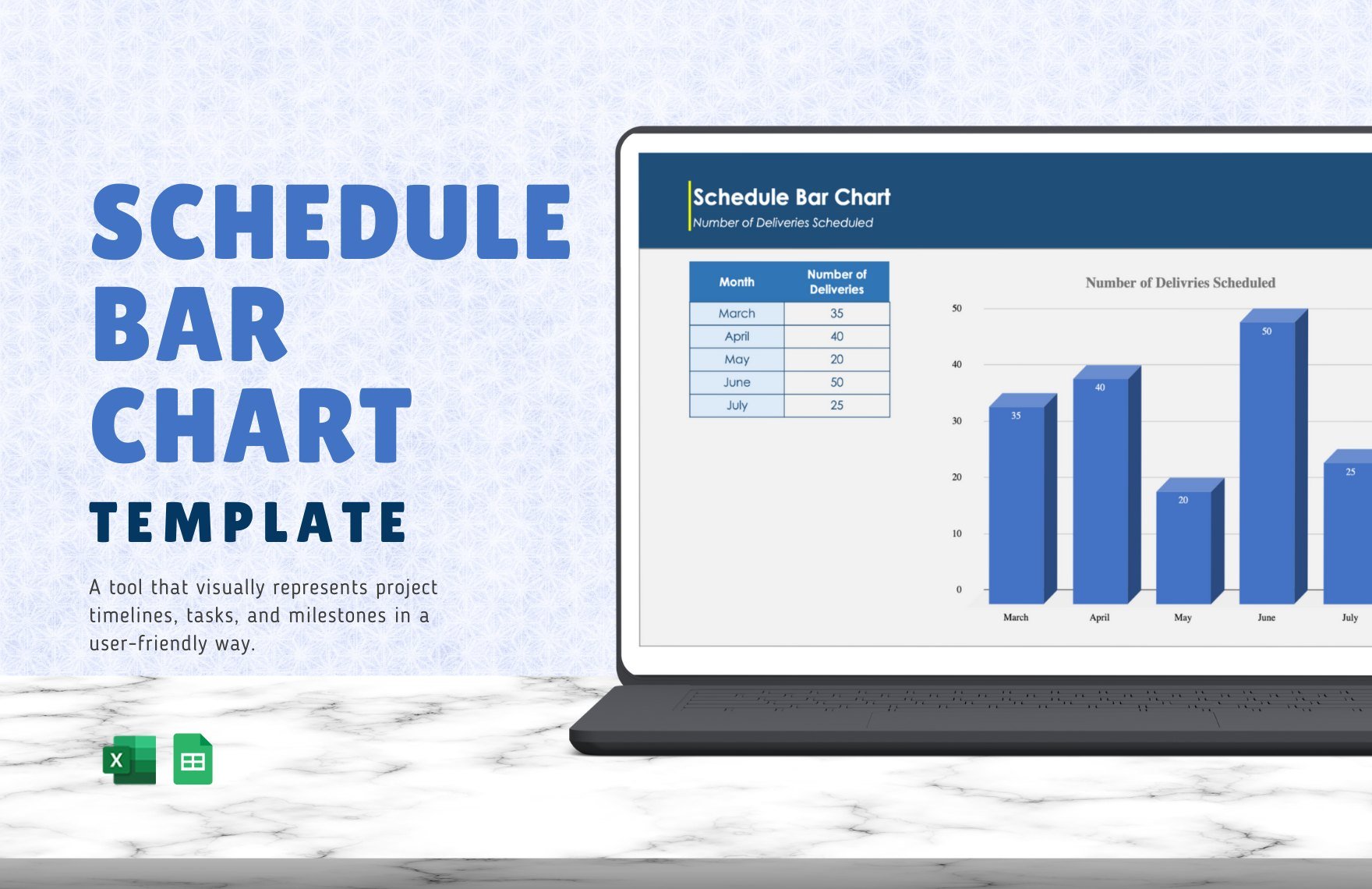 Schedule Bar Chart Template in Excel, Google Sheets
