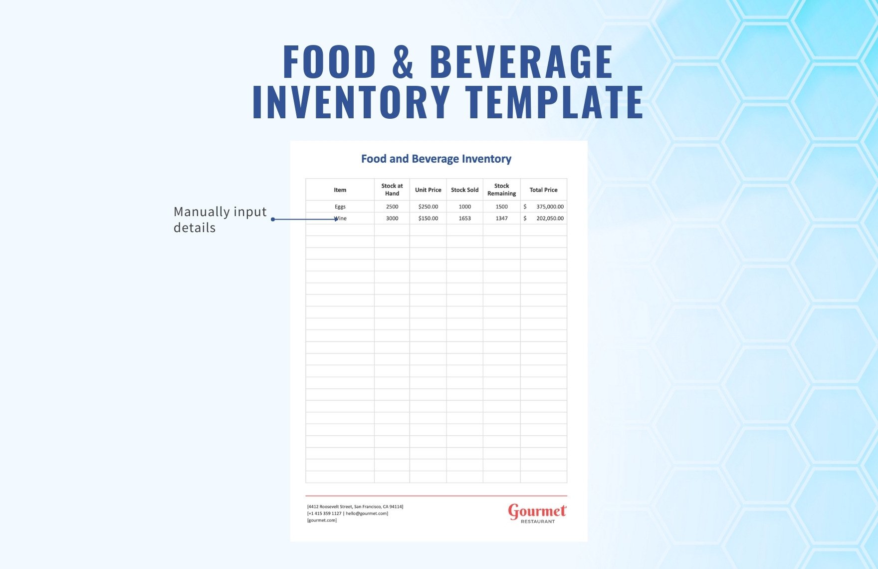 Food & Beverage Inventory Template