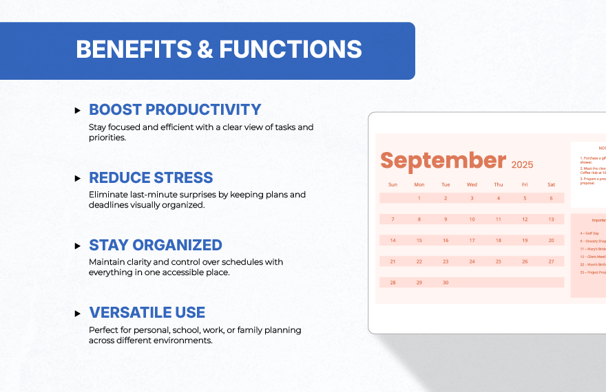 Pink September 2025 Calendar