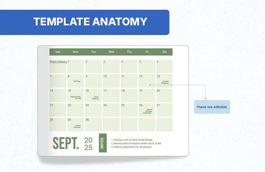Simple September 2025 Calendar Template