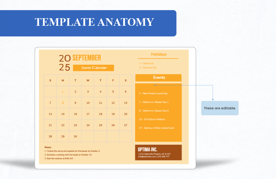 October 2025 Calendar Template With Holidays