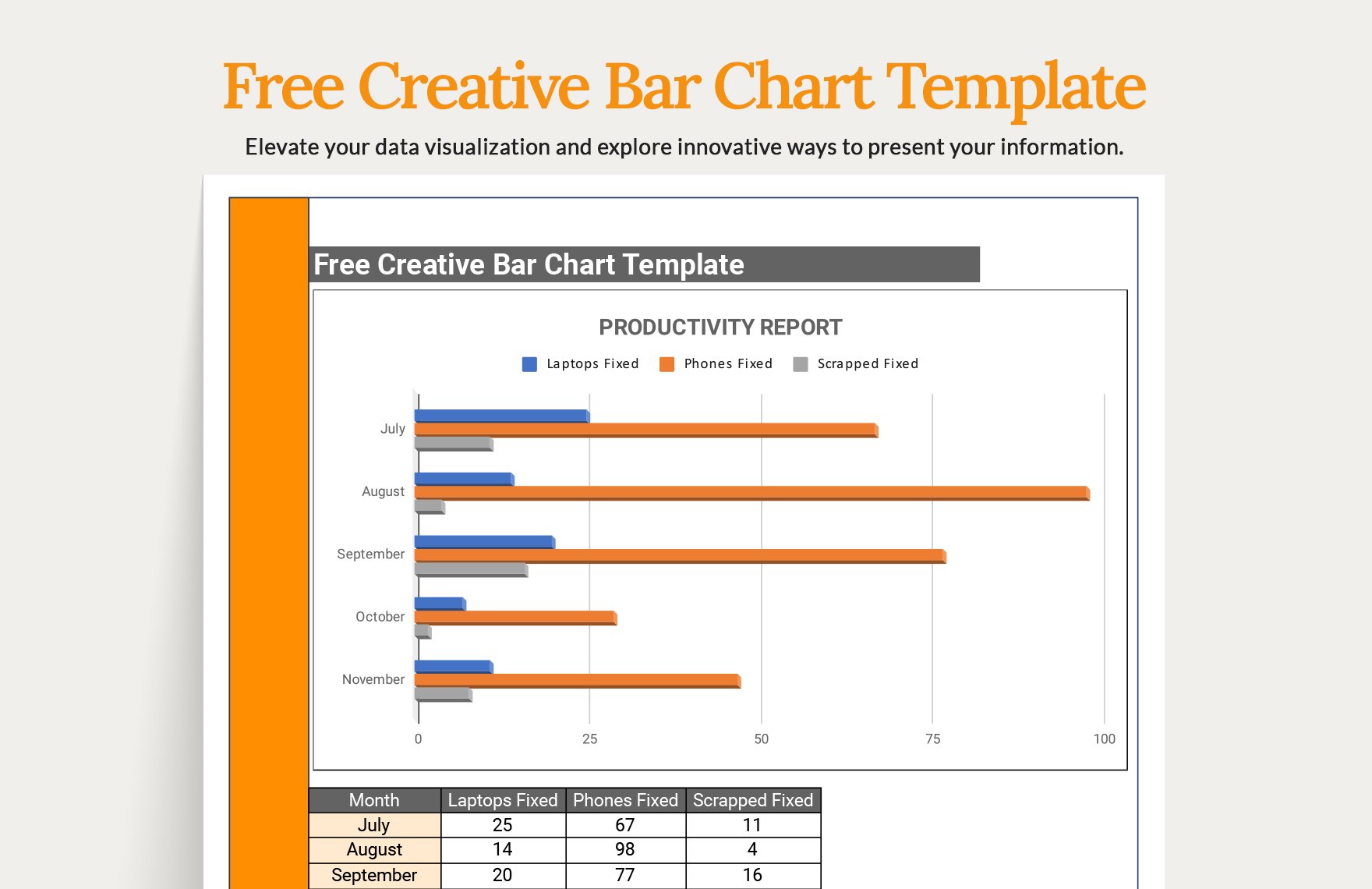 Free Creative Bar Chart Template