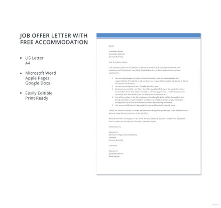 Free Contract Offer Letter Template: Download 700+ Letters 