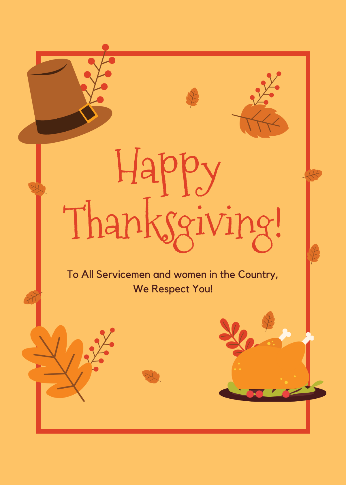 Simple Thanksgiving Day Card Template