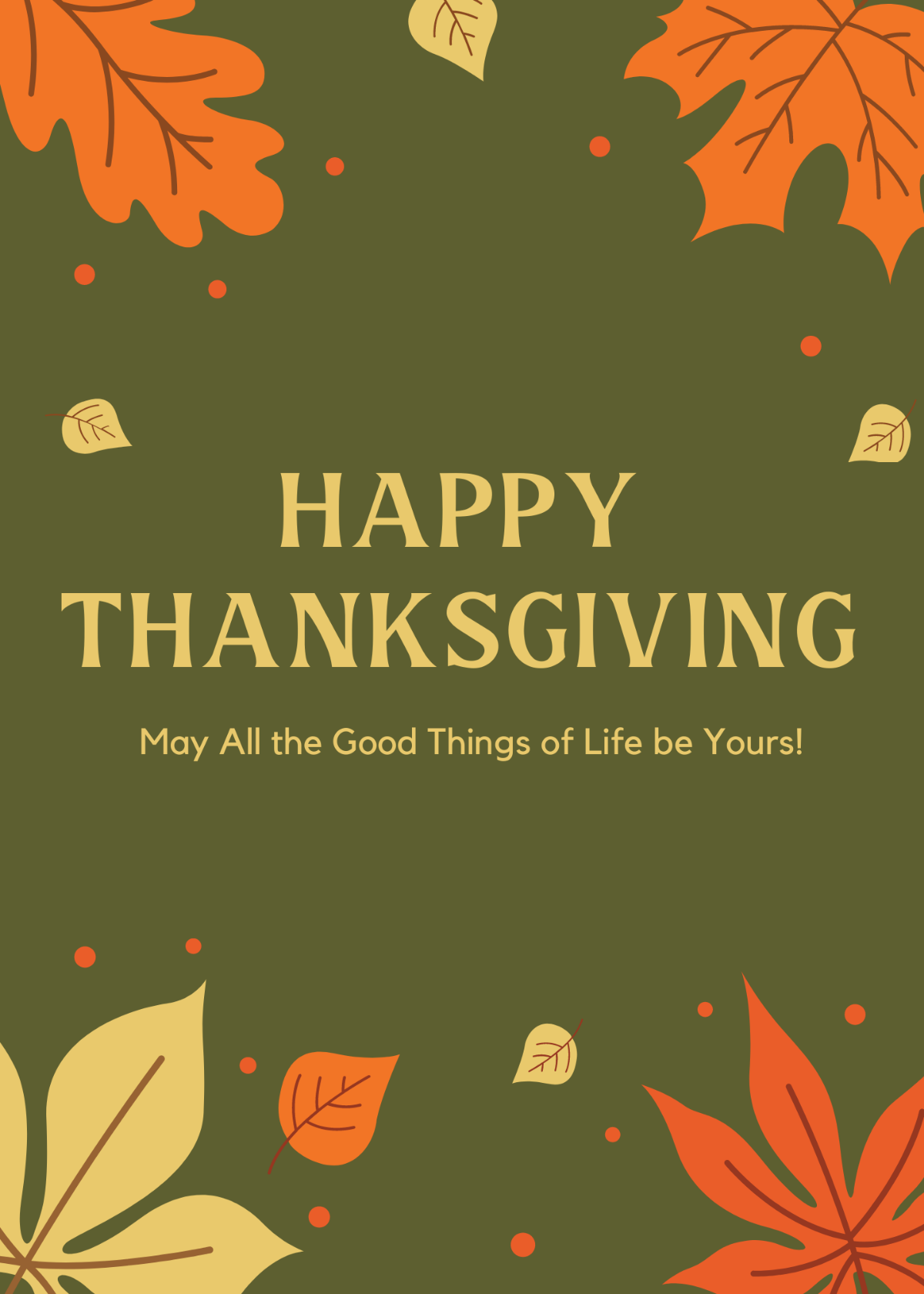 Happy Thanksgiving Day Greeting Card Template