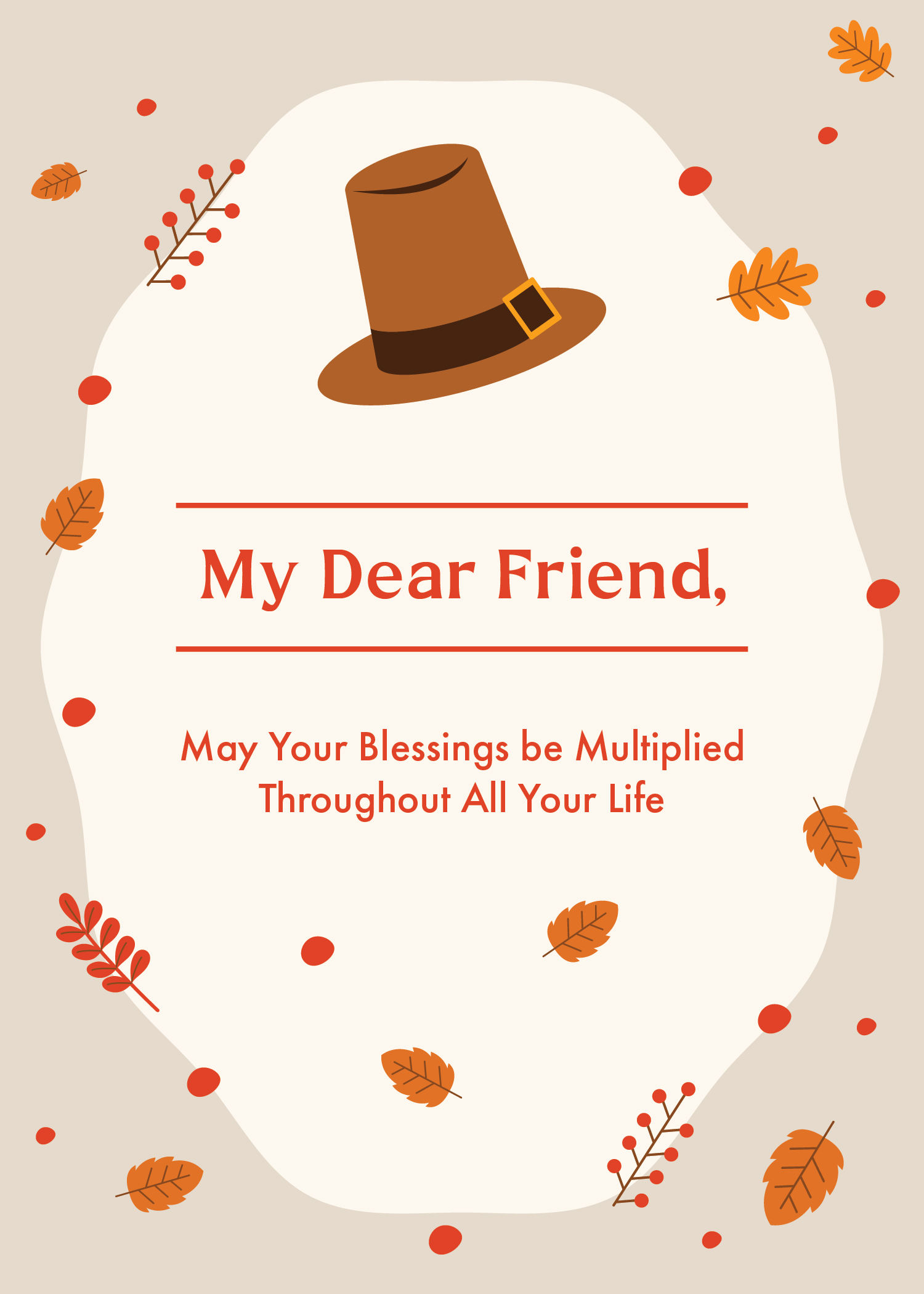 Free Thanksgiving Day Wishes For Friend in Word, Google Docs, Illustrator, PSD, Apple Pages, Publisher, EPS, SVG, JPG, PNG