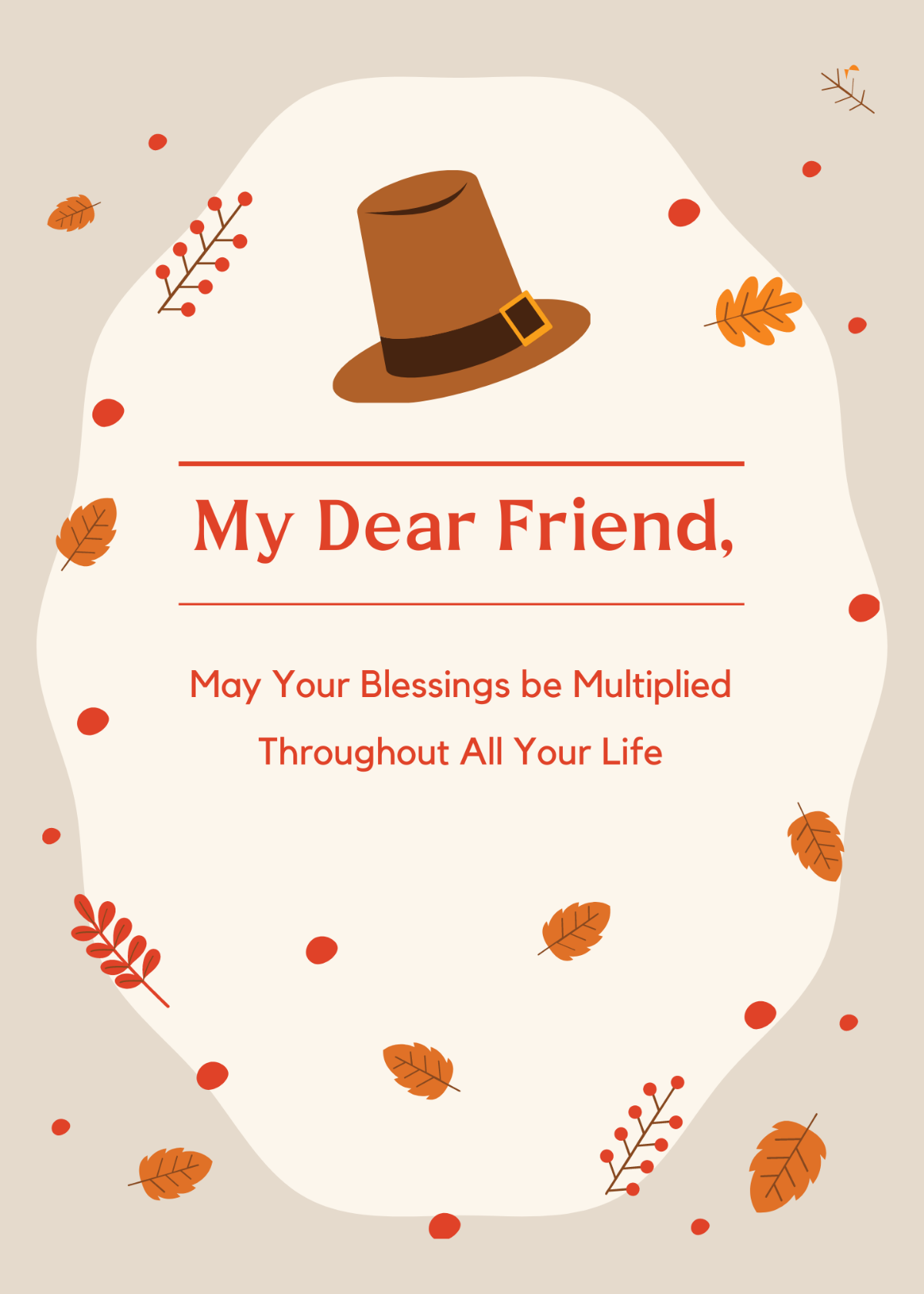 Thanksgiving Day Wishes For Friend Template