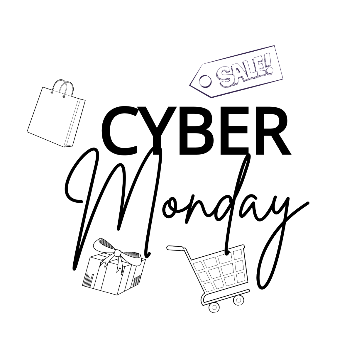 Free Cyber Monday Drawing Template