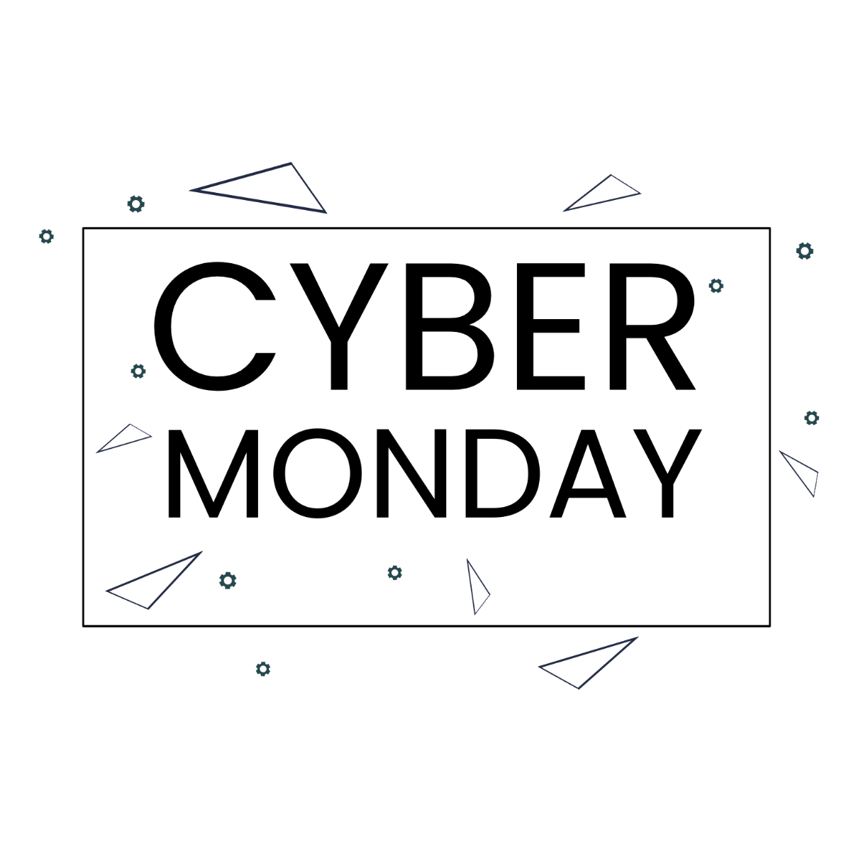 Happy Cyber Monday Drawing Template