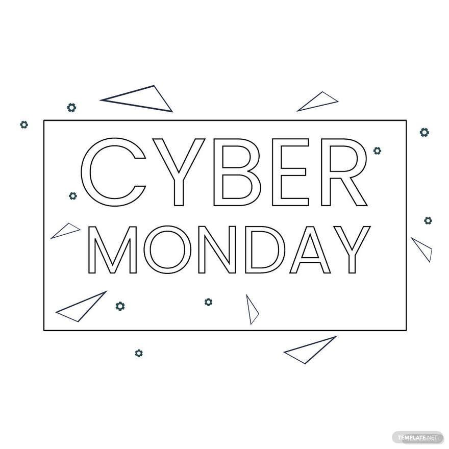 Free Happy Cyber Monday Drawing in Illustrator, PSD, EPS, SVG, PNG, JPEG