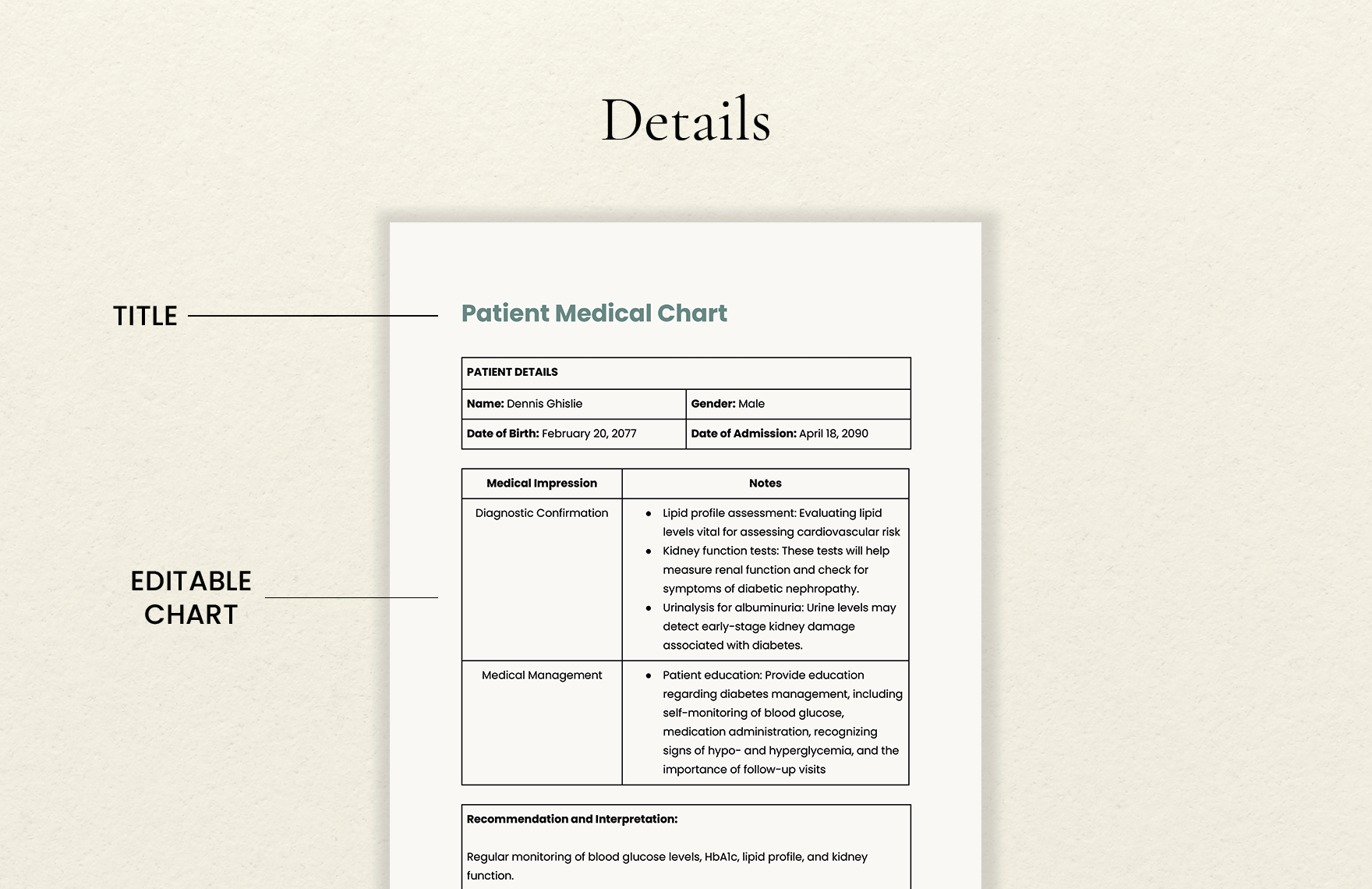 Medical Chart For Clinic