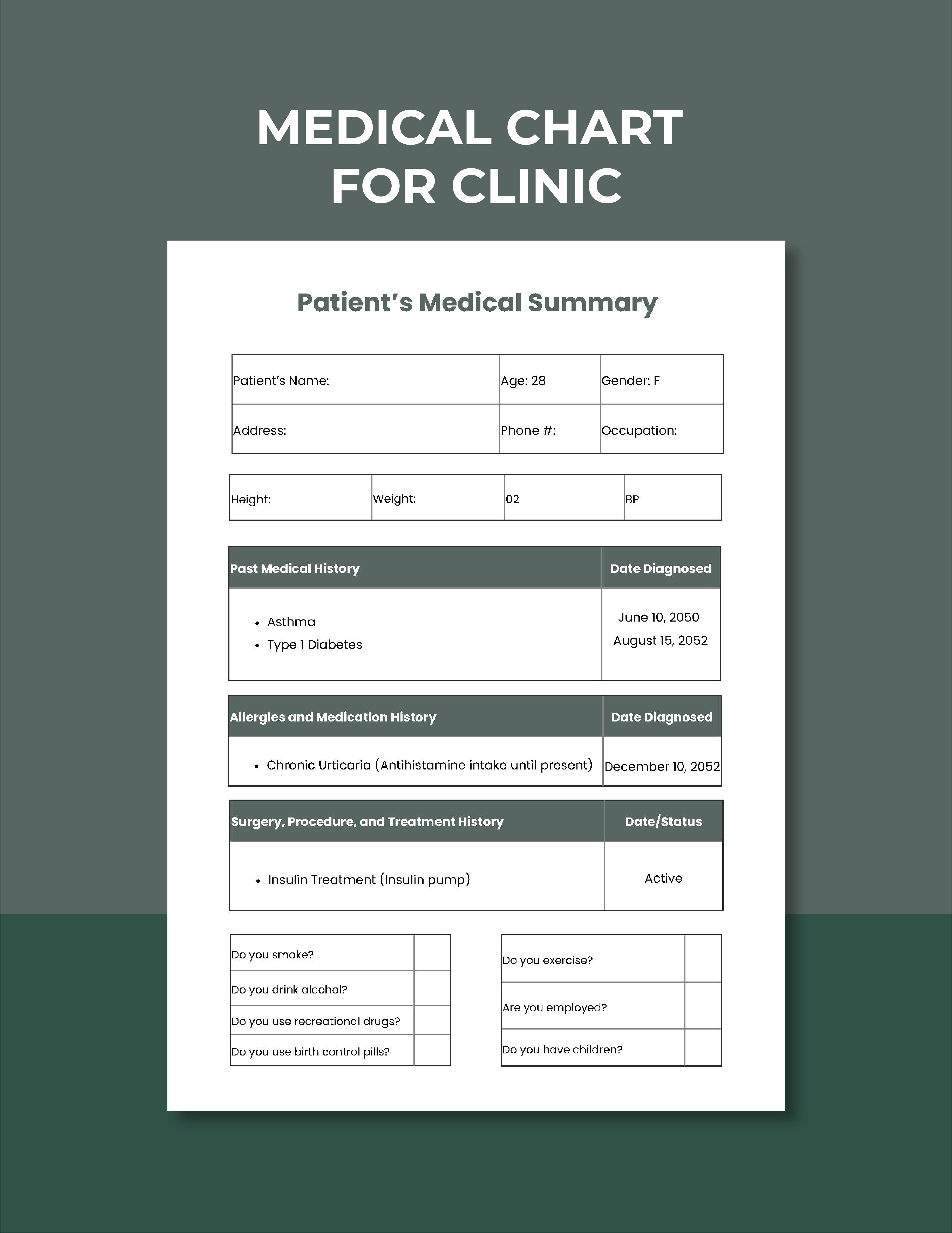 Medical Chart For Clinic - Illustrator, PDF | Template.net