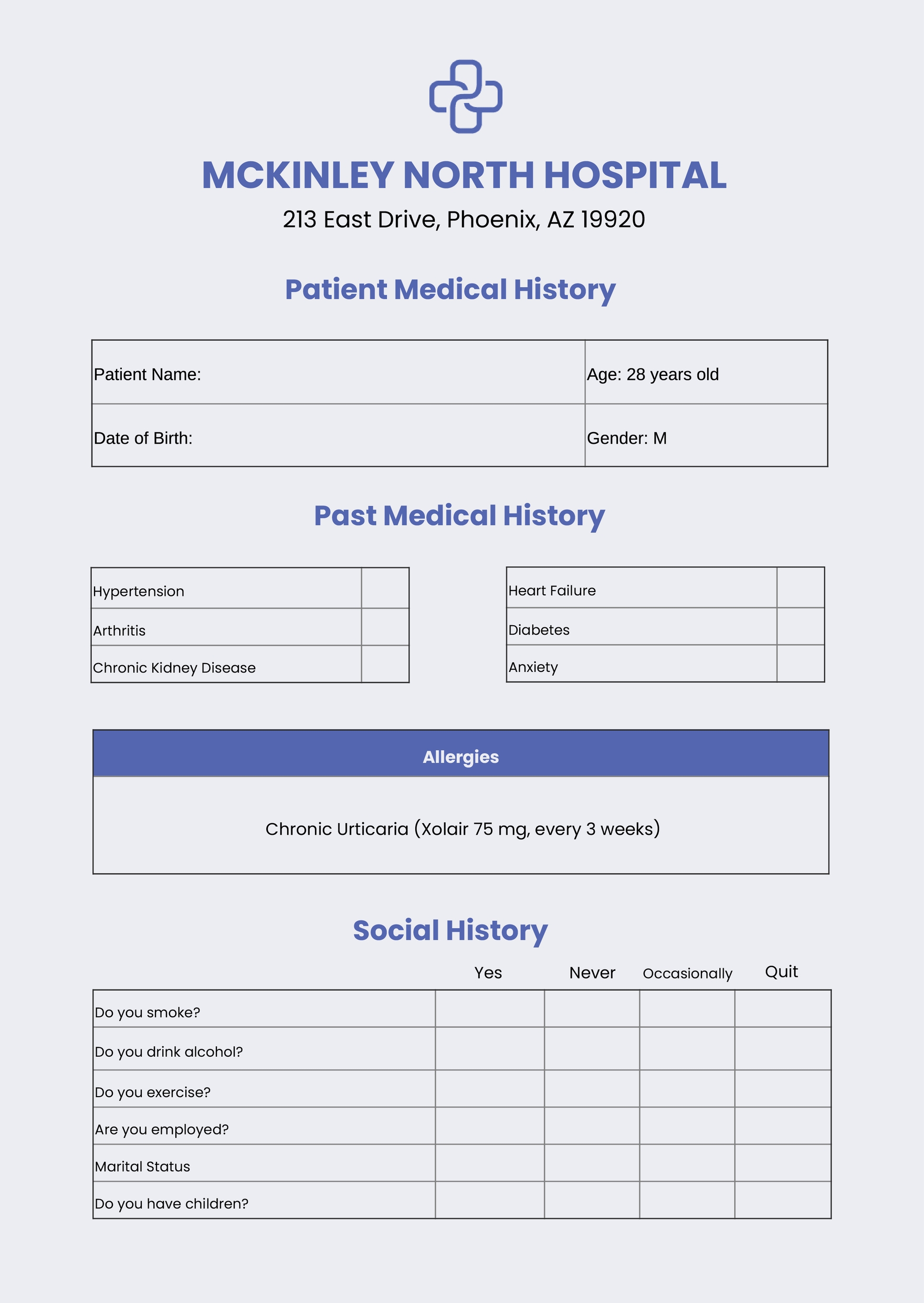 Patient Chart Template