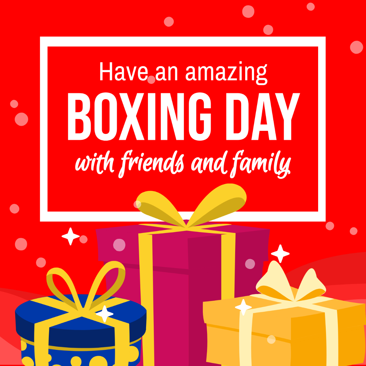 Free Boxing Day Message Vector Template