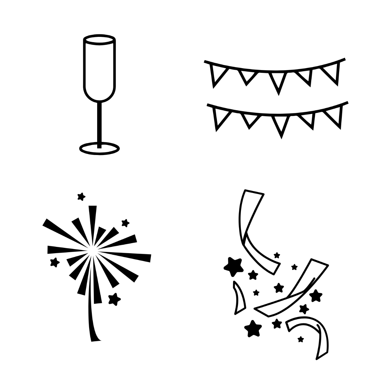 New Year's Eve Icon Vector Template
