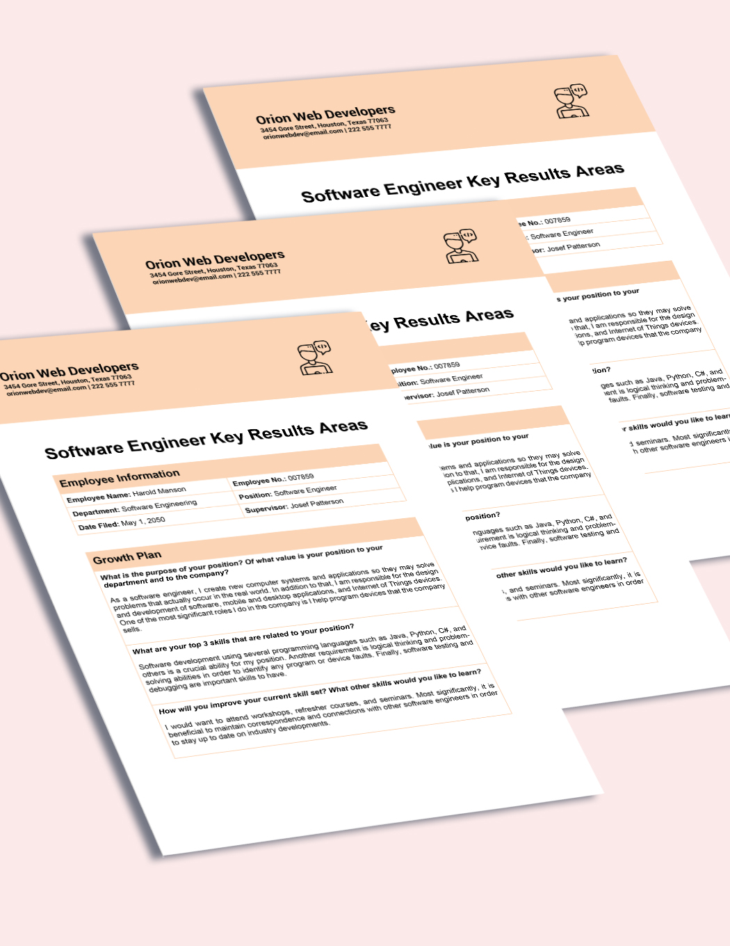 Software Engineer Key Results Area Template