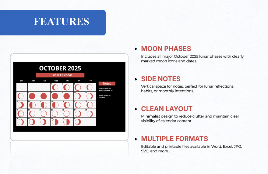 Lunar Calendar October 2025