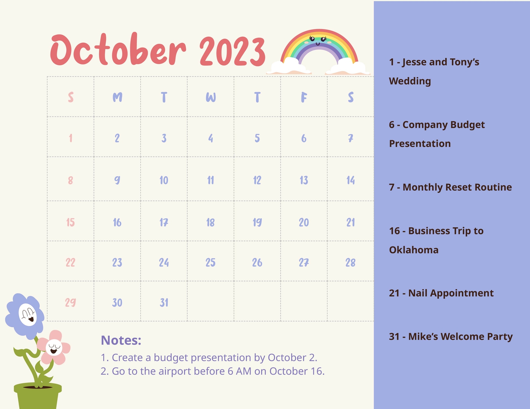 Printable October 2023 Calendar Templates 