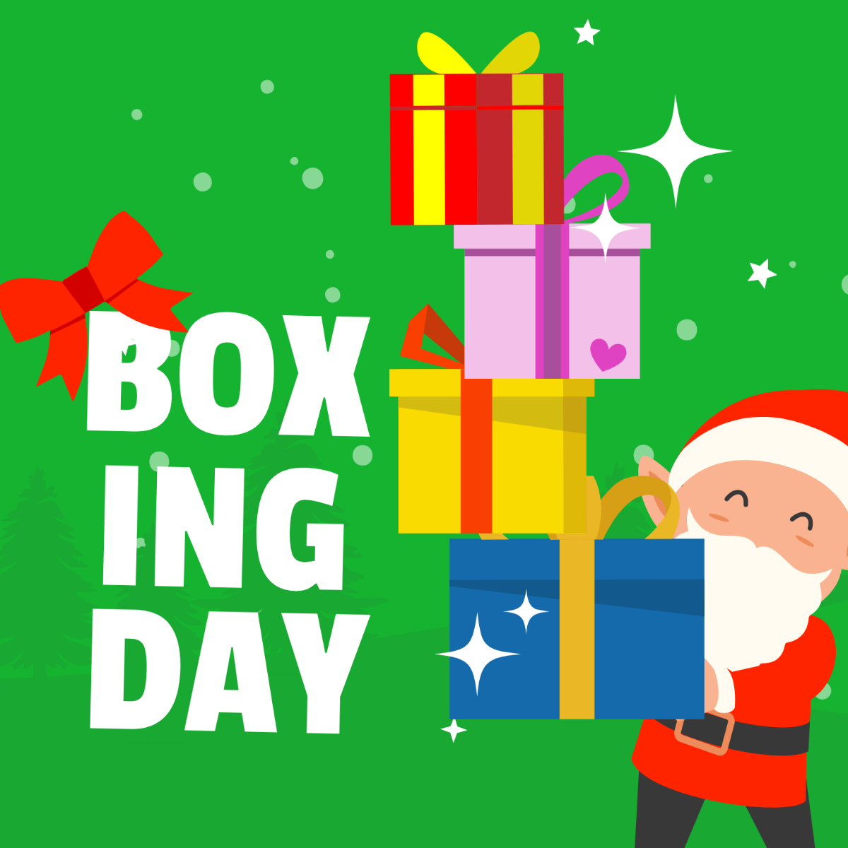 Free Boxing Day Cartoon Vector Template