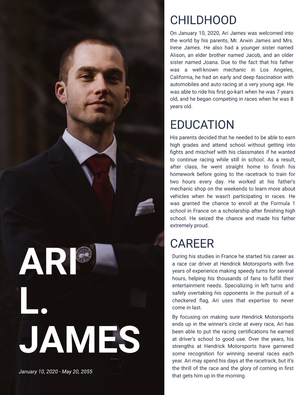 Simple Biography Template