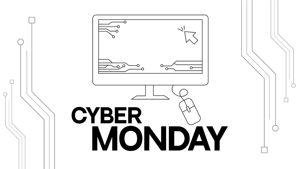 Cyber Monday Drawing Background Template