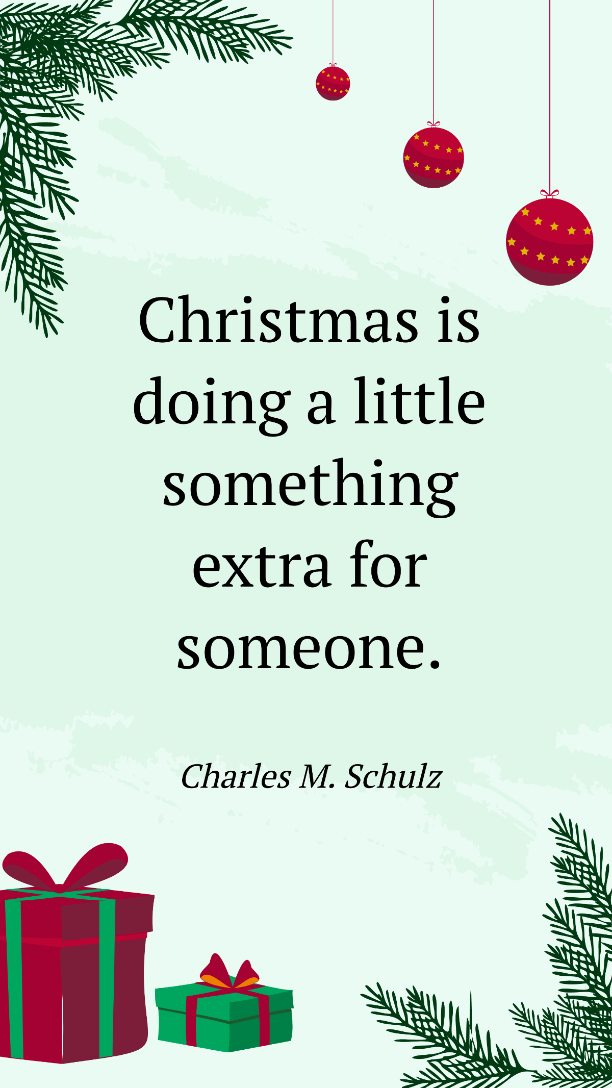 Charles M. Schulz - Christmas is doing a little something extra for someone.  Template