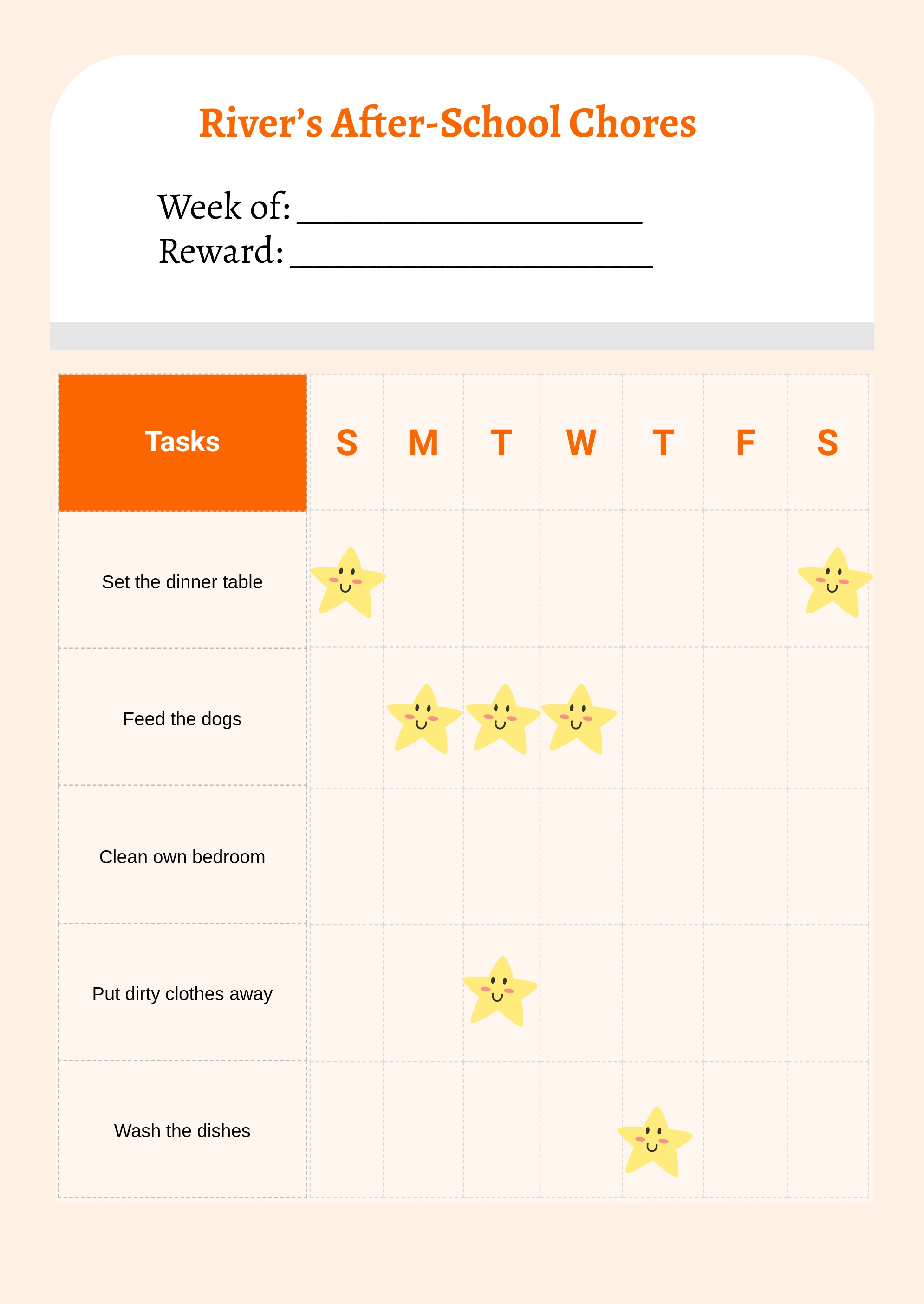 FREE Kids Chore Chart Template Download In Word Google Docs PDF 